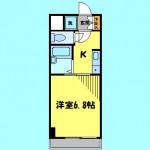 バストイレ別の1Kタイプ(間取)